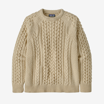 Recycled Wool Cable-Knit Crewneck Sweater